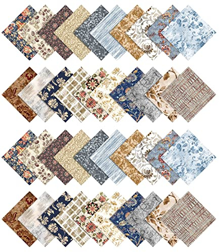 Soimoi Blumenblumen Mit Textur Drucken Vorgezingelter 5-Zoll-Baumwoll-Stoff-Quilting-Quadrate Charme Pack Diy Patchwork-Nuharbeit - Mehrfarbig