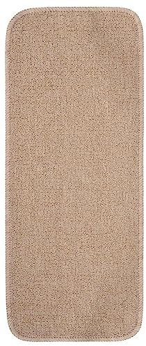 vidaXL 15x Alfombrillas de Escalera Antideslizante Autoadhesiva Protector Alfombra Peldaños Adhesivos Decoración Amortiguación Beige 60x25 cm