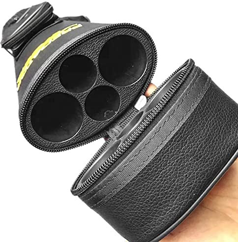 YBXZ 1/2 Pool Queue Tasche Billard-Köcher Tragbare Ovale Tragetasche Für Queue-Schläger 4 Löcher Kunstlederhalter Mit Schultergurt (Color : Black 2x2)