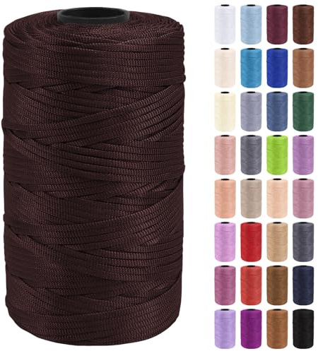 Uiopa Hilo Macrame 3mm x 200m Cuerda Macrame Polipropileno Plano Hilo de Ganchillo para Bolsos a Crochet, Bolso de Mano, Sombrero, Manualidades, Envolver Regalo, Proyecto de Bricolaje
