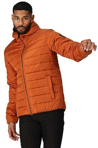 Regatta Chaqueta impermeable acolchada/acolchada con capucha Helfa para hombre, perfecta para actividades al aire libre, caminar, hacer senderismo y acampar