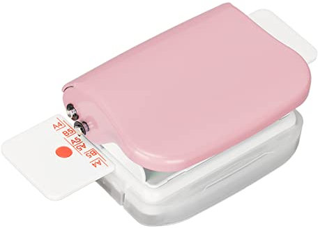 Leapiture Mini-Bindemaschine, Tragbare Manuelle Bindemaschine Mehrzweck-6-Loch-Cinch-Buchbindemaschine Zum Stanzen von A4 B5 A5 Looseleaf-Innenseiten(Rosa)