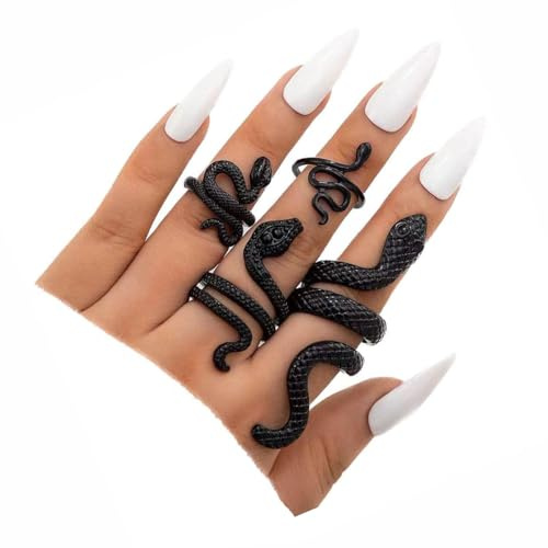 Wedity Vintage Schlange Ring Set Stapelbare Knuckle Statement Ringe Reptile Schlange Band Ring Schmuck für Frauen und Mädchen