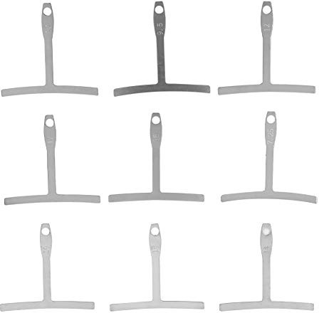 Medidor de Radio de Cuerda Inferior, Calibre de Radio de Guitarra de 9 Piezas Para Sillín de Diapasón de Puente de Bajo de Guitarra de 7,25 ''~ 20''