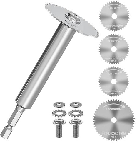 yotutun Coupe-Tube Intérieur, 1/4 PVC Tige Hexagonale 32mm 44mm Lames de Scie Circulaire en Acier Rapide Disques de Coupe pour Outil Rotatif pour la Coupe du Bois, Plastique et Métal