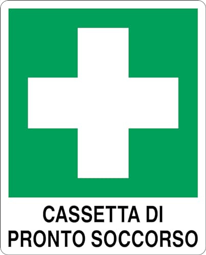GLOBAL CARTELLO SEGNALETICO - CASSETTA DI PRONTO SOCCORSO - Adesivo Extra Resistente, Pannello in Forex, Pannello In Alluminio (30x42 cm, Alluminio)