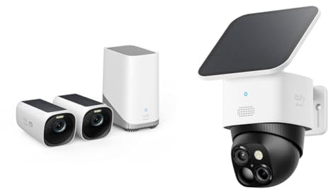 eufy Security S330 eufyCam 3, überwachungskamera aussen, 4K kabellose überwachungskamera & SoloCam S340, Überwachungskamera aussen solar, 360°-Überwachung