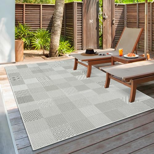 the carpet Lagos robuster Outdoor Teppich, modern, Wetterfest & UV-beständig, für Balkon, Terrasse und Wintergarten, Aber auch für die Küche geeignet, flachgewebt, Multi 1, 160 x 230 cm