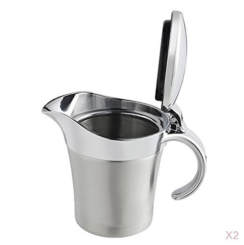 Xiaojikuaipao Saucière à double paroi en acier inoxydable – Serveur thermique isolé (lot de 2, 450 ml) – Parfait pour la saison des fêtes