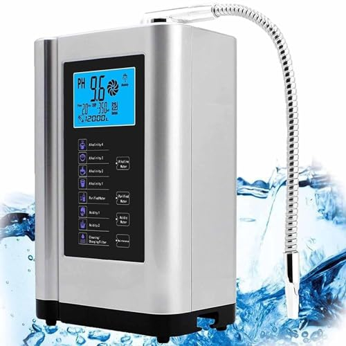 Máquina purificadora de agua, ionizador de agua alcalina y máquina de agua con ácido alcalino PH 3.5-10.5 Sistema de filtración de agua for el hogar, filtro de agua táctil LCD de 3.8 pulgadas ( Color