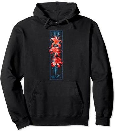 Fleur Lys araignée rouge en style esthétique grunge harajuku Sweat à Capuche