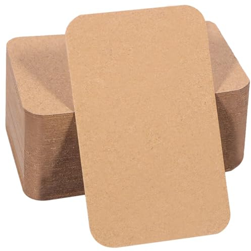 200 Stück Kraftpapier Karten, 9x5.2cm Spielkarten Karteikarten Postkarten Blanko, Braun, Visitenkarten Blanko für Weihnachtskarten, Geschenkanhänger, Dankeskarten und DIY Basteln (Braun)
