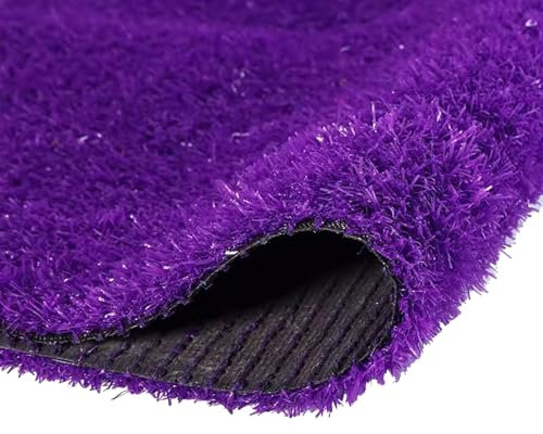 Genérico Césped Artificial Césped Artificial de 2 cm de Grosor, Color Morado, para Interiores y Exteriores, con Orificios de Drenaje para jardín, Patio, balcón (79x157in)