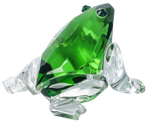 Ieron Ornement de Grenouille, Collection de Mini Figurines de Grenouille en Cristal, Animal en Cristal de Verre pour Femme, Ornement décoratif de Centre de Table
