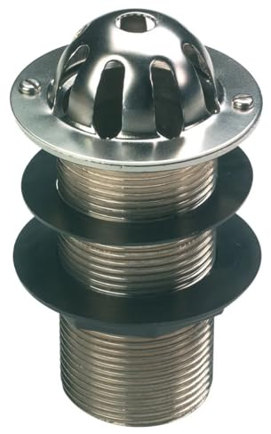 TC Chrome Domed Top Urinal Waste 1 1/2 40mm Unslotted Solid Tail Brass Body