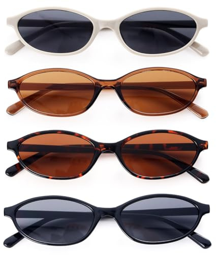 Dwenarry Sonnenbrille Party Vintage Sonnenbrillen Set für Herren Damen Brille Retro 90er Lustige Party Brillen Frauen 4 Stücke