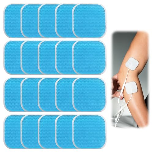 VZU 20 Stück EMS Gel Pad Kompatibel Mit Beurer EM 59, 40 x 40 mm Muskelstimulator Ersatzteile, ABS Trainer Ersatz Gel Pads für Trainer Bauchtrainer Elektrisch Muskelstimulation Elektrostimulation