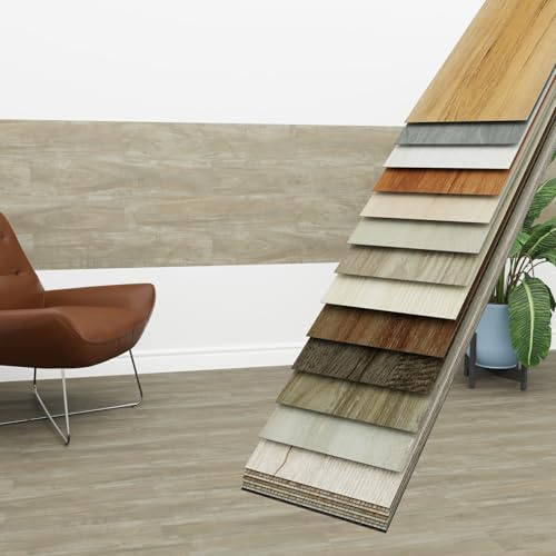 HEXIM Vinyldielen 5m² selbstklebend PVC Wandverkleidung heller Bodenbelag Holzoptik 91x15cm Paneele für Wand & Boden Holzdielen braun (36 Dielen Soft Walnut - 5401-1)