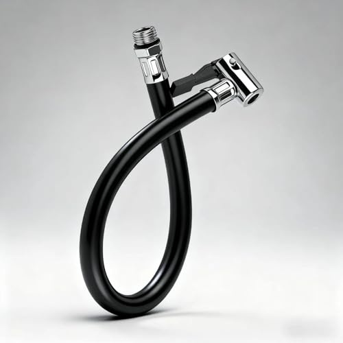 txuzong Adaptador de Manguera de Inflado de Neumáticos, 36.5cm Motocicleta Coche Trenzado Flexible Clip en Neumático Bomba Adaptador Manguera Aire Herramienta