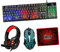 KOMBIUDA Teclado y Ratón Gaming Combo Auriculares y Alfombrilla USB Ratón Ergonómico para Ordenador