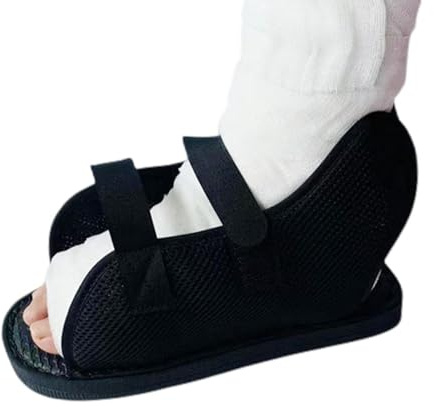 Chaussure de Récupération Postopératoire Chaussure de Plâtre Ouverture Large pour Fracture de Pied Chaussures de Rééducation Chirurgicale Sangle Réglable Chaussures de Soutien Blessée Antidérapant,L