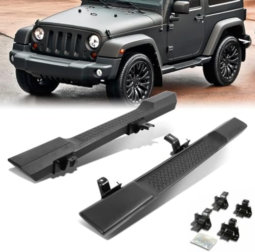 2 estribos para Jeep Wrangler JK 2007 2008-2018 2D accesorios exteriores automotrices, pedal lateral de barra Nerf