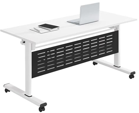 Tavolo da conferenza pieghevole modulare su ruote, perfetto per spazi di lavoro collaborativi, sale di formazione ed eventi, salvaspazio, portatile, facile da montare