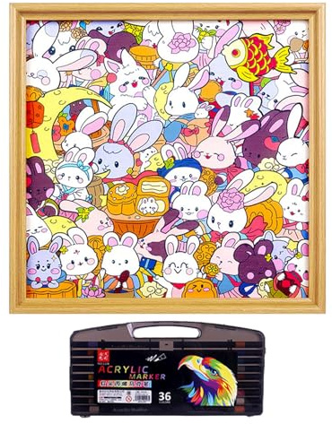 Jeux De Puzzle | Cadre Photo Lapin DIY,Jeux De Puzzle Adultes Coloriage Peints À La Main,pour Garçons Et Filles 6-12 Ans, Décoration Chambre, Cadeaux Amis Famille