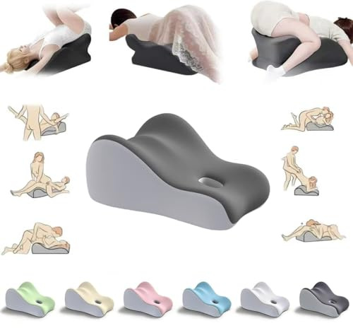 Couples Pillow for Intimacy - Ergonomic 27° Positioning Cushion for Perfect Support, Relieves Back & Neck Pain, Ideal for Relaxing & Adult Play (Black)