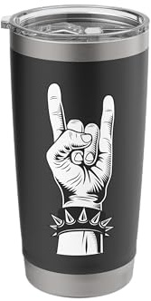 Let's Rock Devil Salute French Fries Fork Metalhand & Roll Stainless Steel Insulated Tumbler