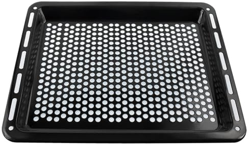 Universal Oven Air Fryer Tray 46 cm, Non-Stick Crisper Baking Tray with Perforated Base, Pizza Oven Tray, Large Air Fry Oven Shelf Compatible with Most Standard Ovens