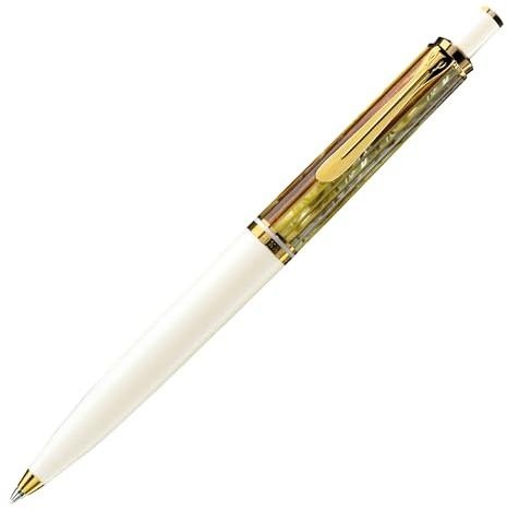 Pelikan Kugelschreiber Souverän 400, Schildpatt-Weiß, hochwertiger Druckkugelschreiber im Geschenk-Etui, 934125