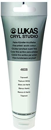 Lukas Cryl Studio 125 ml, Acrylfarbe in Premium-Qualität, Titanweiß