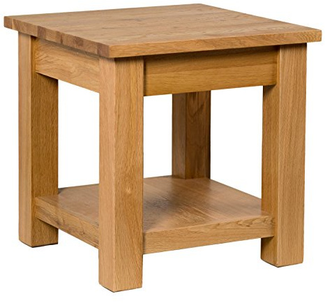 Hallowood Furniture Waverly Oak Lamp Table with Shelf, Accent table