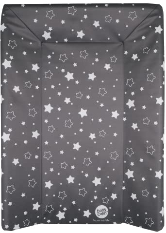 babyCalin Matelas à Langer Luxe Etoile Gris Fonce 50 x 70 cm - Avec toise imprimée