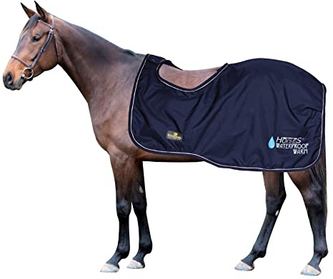 Horses, Pferdedecken Horses Waterproof Warm, Wasserdicht, Weich, Bequem und Warm, Langlebig, Blau, 145 cm