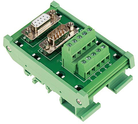 Hilitand Scheda di Breakout DB9, Scheda di interfaccia connettore Maschio/Femmina del modulo di interfaccia DIN per Montaggio su Guida DIN DB9-MG6