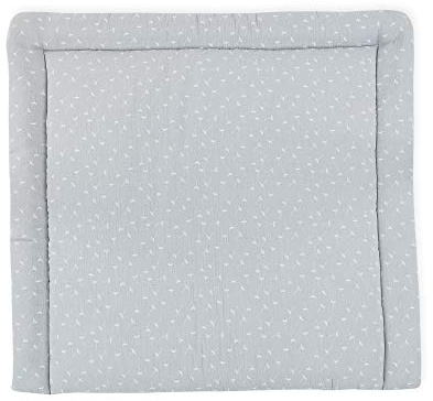 KraftKids Wickelauflage in Musselin grau Pusteblumen, Wickelunterlage 78x78 cm (BxT), Wickelkissen