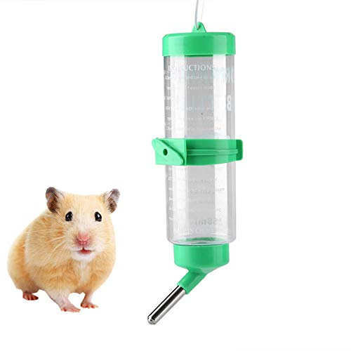 Haustier Trinkflasche Wasserspender zum Aufhängen 250ml Auto Wasserflaschen zum Aufhängen von Trinkbrunnen und Käfig, Hamster Trinkflasche für Kleintiere Nagen Chinchilla Kaninchen Ratten Frettchen