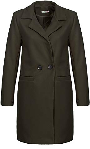malito Damen Kurzmantel - edle Jacke mit Knöpfen - schicke Übergangjacke - Jacke mit Taschen 19691 (oliv, XL)