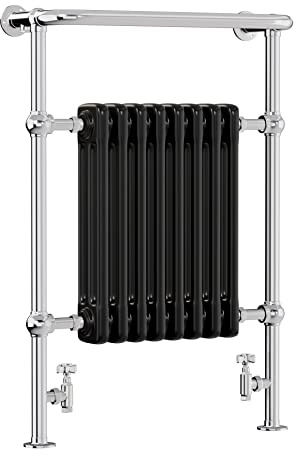 AQUAWORLD Traditional Victorian Style Bathroom Heated Towel Rail Radiator Rad Using Low Carbon Steel Vintage Charm Floor Mounted Towel Warmer 952 x 685 MM