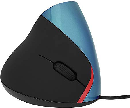 Ratón Vertical, ratón con Cable, diseño ergonómico, reposamuñecas, Ratones para Juegos, para PC portátil, ratón óptico, Amplia compatibilidad, Plug and Play, Compacto y portátil(Azul)