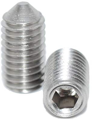 Tornillos prisioneros Tornillo Prisionero M5 x 20 con hexágono interior y punta, 60 unidades, ISO 4027 A2, acero inoxidable