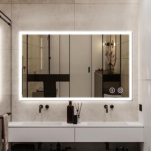 YOLEO Miroir Salle de Bain LED, Anti-Buée, Économique, 100x60cm