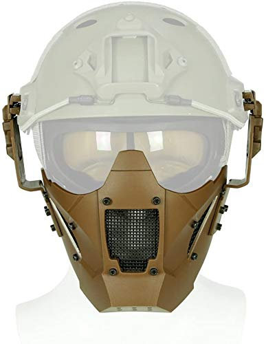 Masque De Protection Demi-Visage Tactique Airsoft, Utilisé pour Le Tir De Chasse Au Paintball Airsoft, Adapté Aux Rails De Casque Rapides