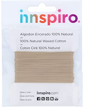 INNSPIRO Cordoncino cotone cerato fine sabbia 2,0 mm. 5 m.