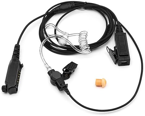 NEWASHAN Ecouteur Casque Oreillette pour Sepura Radio SC20 SC21 STP8000 STP8030 STP8035 STP8038 STP8040 STP8080 STP9000 STP9038 Talkie Walkie Multi-Broches Style FBI Tube à Air Acoustique PTT