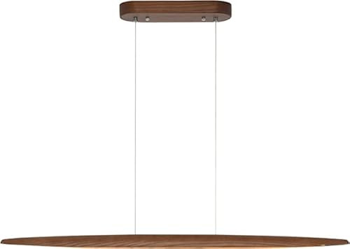 YISDESIGN 71 Wood Linear Pendant Light Wood Linear Dinning Room Light Island Lights LED Dimmable Chandelier 40w for Dining Room Billiard & Pool Table Walnut Color