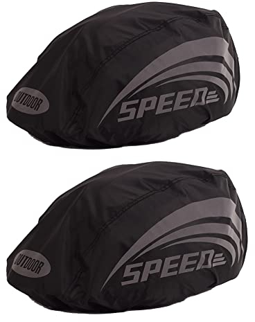 HOUSON 2 Stück Fahrradhelm Regenschutz, Wasserdichter Regenschutz mit Reflektorstreifen Mountainbike Helm für fahrradhelm Herren Damen Kinder Schwarz