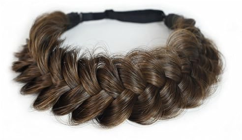 TOECWEGR Extension de cheveux à tresse classique Chunky Wide Plaited Mariage Fluffy Braids Perruque Femme Fille Accessoire de beauté Type 5